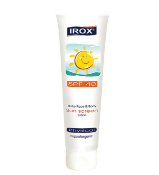 لوسیون ضد آفتاب بی رنگ ایروکس با SPF40 مناسب کودک حجم 60 گرم