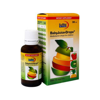 قطره ویتامین یوروویتال  بیبی جویس با طمع پرتقال مخصوص کودکان حجم 30 میلی لیتر EuRho Vital New Baby Juice Drops 30 ml